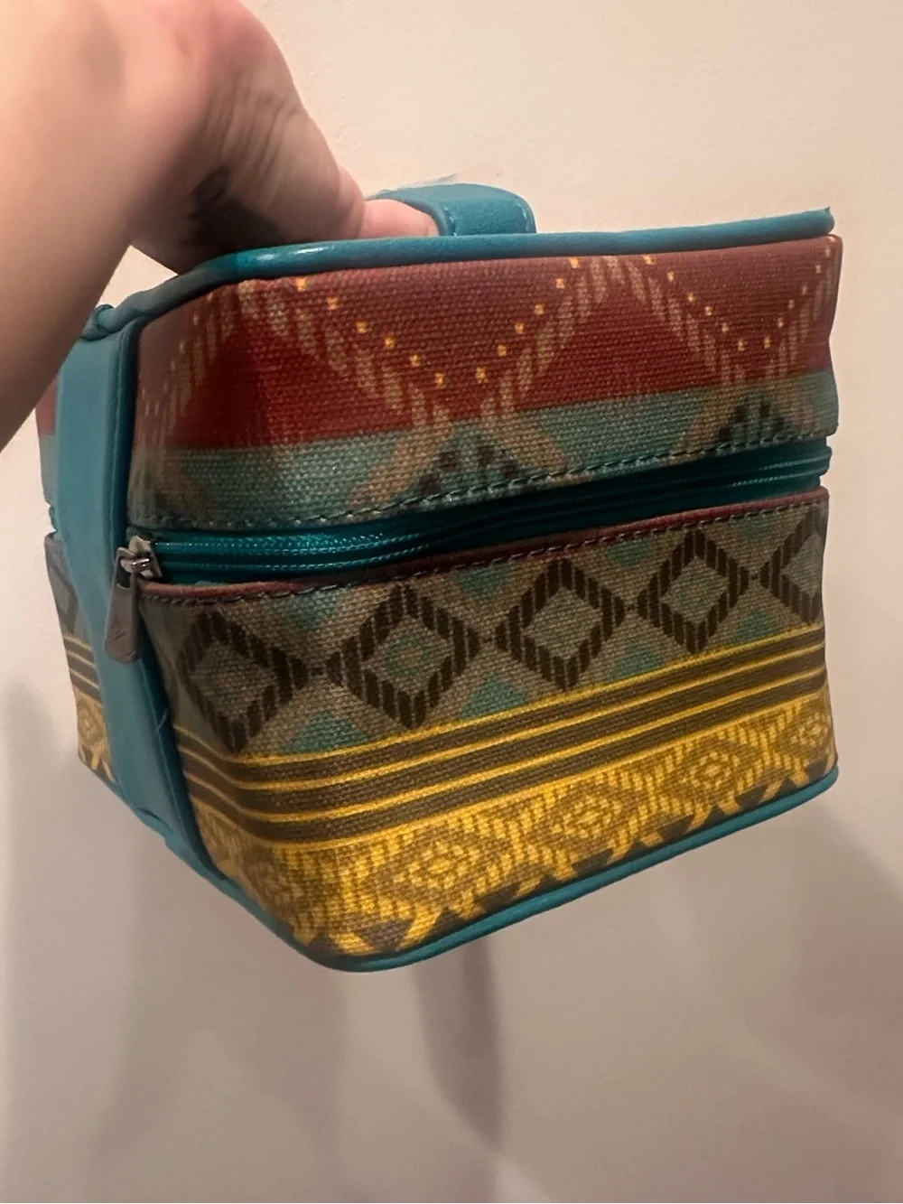 Silpada Tucson Jewelry Travel Case Tote F0007  Southwest Aztec Teal 2015 Western